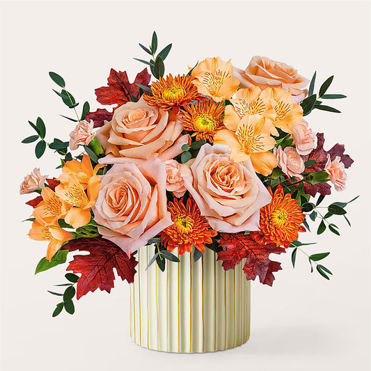 Spiced Latte Bouquet with Ivory Vase – PAT'S FLORIST AND GIFTS, Laurel MS